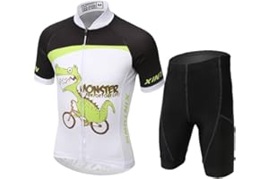 LSERVER-Unisex Bambino/Bambina Sportiva Maglia e Pantaloncino Shorts Ciclismo Bicicletta