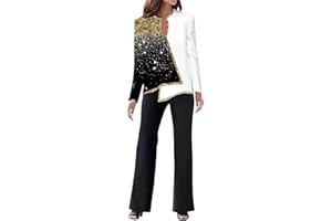MJGkhiy Tailleur Donna Eleganti Taglie Forti Set Completo Tuta Donna Pantaloni e Giacca da Cerimonia Maniche Lunghe Ufficio e Tailleur Outfits con Tasche Completi di Pantaloni da Cerimonia