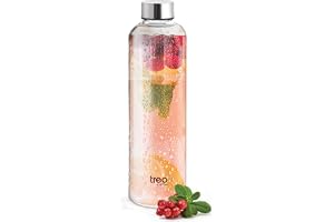 Treo by Milton Glass Water Bottle 1000 ml (1 L) – حافظة ماء Borosilicate Drinking Bottle, Leak-Proof Lid, Transparent, Ideal for Home, Office & Travel – Clarion