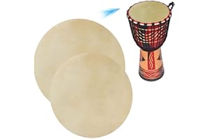 AGATIGE Ziegenleder Trommelfell, 2 Stück Professionelle Schafsfell Trommelfell Ziegenfell Trommelfell Ersatz afrikanische Trommel deckt Trommelfell Bongo Drum Heads Ziegenfell Bongofell für Trommel Tamburin
