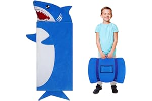 Decalsweet Sac de Couchage Chaud pour Enfants avec Oreiller Amovible, Tapis de Sieste pour Filles et Garçons, Couverture de Sieste avec Double Fermeture Eclair pour Camping Ecole Garderie,170×70cm