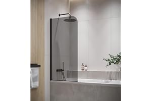 BADPLAATS B.V. Paroi baignoire Torino 60 x 140 cm Badplaats - noir - verre noir