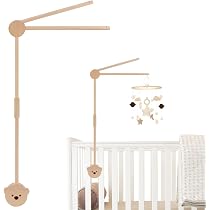 Support Mobile Bébé En Bois Réglable - Pour Berceau, Table à Langer, Jouets Suspendus - 39 Cm
