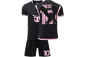 GENERIC Trikot Kinder Erwachsene Nr.10 Fussball Trikot Set, 24/25 schwarz, Rosa, Blau Fußball Trikot Trainingsanzug Shirts Shorts und Socks, Football Kit for Jungen Mädchen