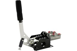 DL-RACING.COM Hydraulische Fly Off Handbremse mit Doppelzylinder Schwarz Drift Handbrake Rallye | Inklusive Anschlussset