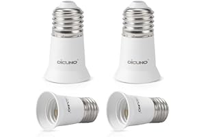 DiCUNO E27 Adapter podstawowy 3 CM Przedłużenie, E27 do E27 Standardowy przedłużacz gniazda lampy, przedłużenie żarówki, adapter uchwytu lampy, opakowanie 4 szt