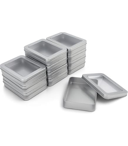 2 Scatole Di Latta Con Coperchio Ribaltabile, 15x9x3 Cm, Contenitori In Metallo Stagnato, Per Piccoli Oggetti, Fai Da Te, Cucito