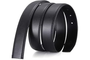 Nelbons Cinturino in Pelle da Uomo Senza Fibbia, Cinturino SOLO 2.8/3.0/3.2/3.5/3.8 cm di Larghezza, Cintura di Ricambio