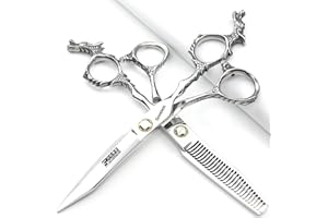 SHARONDS Silver 440c ciseaux de coiffure professionnels à haute dureté et haute précision 6 pouces 17.5 cm coiffeur de salon ciseaux à cheveux spéciaux (scissors set)