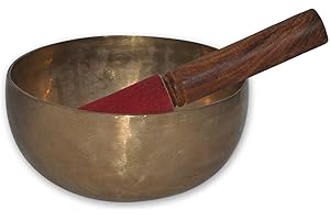 OSNICA Cuenco tibetano martillado antiguo del Himalaya 7 cuencos de metal cantante para meditación de oración, yoga con mazo y cojín (15 pulgadas)