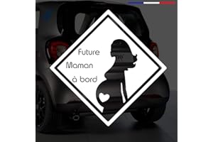 Stickers bébé à bord pour voiture Future Maman à bord 15 cm Blanc - Anakiss