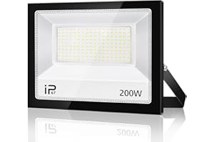 VRFMALIY Foco LED Exterior 200W,20000LM 7000K Proyector LED Exterior,IP67 Impermeable 180 LEDs Super Brillante Blanco Frío Luz de Seguridad,Potente Luces Led Exterior para Jardín,Garaje,Terraza,Patio Trasero
