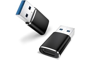 Tobfit Adapter USB 3.0 na USB C, 2 sztuki, gniazdo USB-C na wtyczkę USB, adapter do iPhone 16 15 Pro Max, iPad, Macbook, Samsung Galaxy S24 S25 Ultra S23 S22 (czarny)