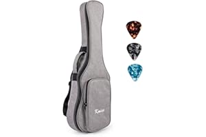 KMISE Custodia ukulele,Custodia morbida per ukulele con doppia cinghia e 3 plettri per ukelele 21 inch