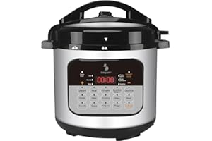BEPER P101COS002 Pentola Multicooker a Pressione 6 Litri,15 Programmi di Cottura, Slow Cooker, Timer 24h, 3 Livelli di Pressione, Funzione Mantenimento Caldo, 10 Sistemi di Sicurezza,1000W