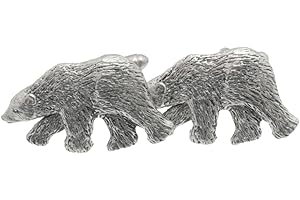 GAMEKEEPERS COTTAGE GIFTS Polar Bear Pewter Cufflinks Mens Wedding Jewellery Novelty T-Bar Gift Boxed CL 437