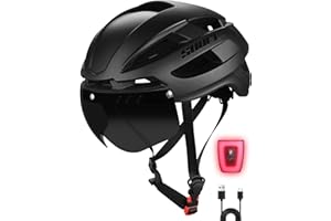 XL Adult Bike Helmet with USB Rechargeable Tail Light for Large Head, SUNRIMOON XLarge cycle Helmet for Men/Women, Bicycle Biking Helmet with Magnetic Goggles,Cycling Helmets Adjustable Size 58-65 CM