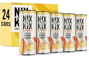 NIX AND KIX Nix & Kix | Mango & Ginger | 100% Natural Premium Sparkling Soft Drink With Cayenne | Low Calorie & Vegan Friendly | No Added Sugar Or Sweeteners | 250ml x 24 Pack