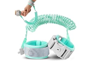NEDIT Laisse Enfant (2,5m) Bracelet Anti Perte Enfant - Bracelet de Securité 360° Pour Enfants - Résistants - Résitant, Ajustable et Confortable Pour le Poignet (VERT)