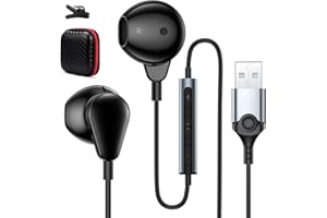 ACAGET Cuffie USB con Microfono per Computer PC Gaming Cuffie con Filo Stereo HiFi Semi In Ear Auricolari USB con Cancellazione del Rumore Controllo del Volume per PS 4/Mac/Laptop/Chromebook/per PS 5/Windows