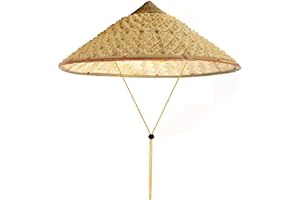 LINGJIE Straw Bamboo Coolie Vietnamita Giapponese Cone Sun Hat Garden Farmer Pesca