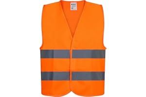 ‎PROOF COMFORT&SAFETY PROOF COMFORT & SAFETY Warnweste Auto Reflektorweste Leuchtweste Fahrrad Fahrradweste Reflektierend Sicherheitsweste Reflektierende Weste Unfallweste Pannenhilfe 1 Stück Leuchtend Orange XL