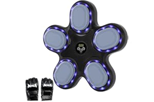 ‎BRUCE & SHARK Musik Boxing Machine, 9 Modi, 9 Geschwindigkeiten, Display, Schlagzähler, Reaktions- und Koordinationstraining, Bluetooth, Wandmontage, für Anfänger & Profis,