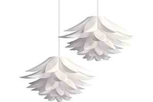‎KWMOBILE kwmobile 2x DIY Puzzle Lampe Lampenschirm - Lotus Design Schirm Deckenlampe Pendelleuchte Hängelampe Stehleuchte - Flower Puzzlelampe max. Ø 50cm Weiß