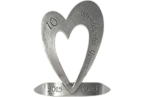 ENGLISH PEWTER COMPANY SHEFFIELD, ENGLAND English Pewter Company 10th Tenth Tin Ten Year Wedding Anniversary Heart Keepsake Gift Personalised With Your Years [ANN100]