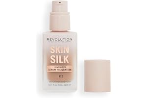 ‎REVOLUTION BEAUTY LONDON Makeup Revolution, Skin Silk Serum Foundation, Light to Medium Coverage, Contains Hyaluronic Acid, F12, 23ml