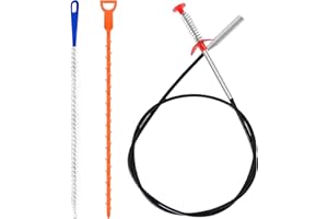 KERATOBLEEM Stura Lavandini e Scarichi, Flessibile Forte Sbloccatore di Scarico, Spazzole Pulizia Professionali, Riutilizzabile Spazzola Pulizia Tubi,per Cucine Vasche Bagno Servizi Igienici Fognature (3 IN 1)