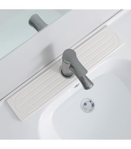 2 Pièces Tapis Égouttoir Anti-Éclaboussures Diatomite Beige Et Gris 37x10cm - Protecteur Évier Cuisine Et Salle De Bain