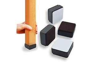SURIEEN 4 Stück Karbonstahl Möbelerhöhung 3 cm Hoch, Selbstklebende Möbelerhöhung, 60x32mm, Möbelfüße zum Kleben, Möbelerhöher für Sofa Couch Tisch Schrank Bett Schreibtisch Erhöhung (Schwarz/Quadrat)