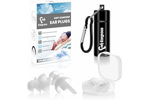 EARGRACE Tapones para los oídos para dormir 2 pares - SNR 32dB Tapones para los oídos con reducción de ruido, tapones reutilizables de silicona suave para dormir, roncar, viajar, estudiar, trabajar