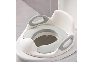 YRHome Siège de toilette pour enfant de 12 mois à 7 ans, siège de toilette, antidérapant, pour garçons et filles, avec protection anti-éclaboussures et poignée, blanc