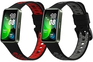 kwmobile Pasek kompatybilny z zegarkiem Huawei Band 10, 9, 8, 2 x zamienny silikonowy pasek do zegarka, smartwatch lub tracker fitness, czarny/ciemnoniebieski, Large, TPU; silikon