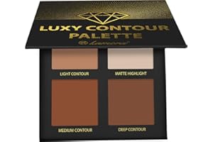 LAMORA Palette Contouring Maquillage Poudre Contour Kit - Avec Miroir Pour Peau Claire À Moyennement Foncée - 4 Couleurs Mates Hautement Pigmentées Pour Contouring - Vegan, Hypoallergénique
