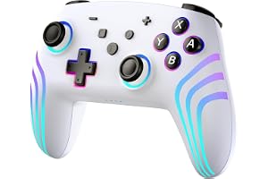 Gaming Controller with Hall Effect Trigger, Azonee Wireless Remote for Nintendo Switch/Lite/OLED/PC/for IOS/Android/for Steam, RGB LED, Turbo Function