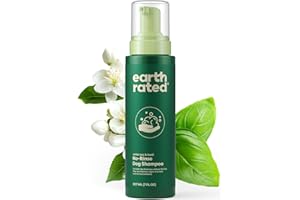 Earth Rated No-Rinse Dog & Puppy Shampoo, Convenient Waterless Dog Shampoo for Cleaning, Conditioning & Detangling, for All Coat Types, Refreshing White Tea & Basil Scent, 7 oz.