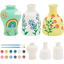 WEBEEDY 4 Vasi In Ceramica Bianca Da Dipingere Per Piante Grasse, Con Foro Di Drenaggio, H 5,8 Cm, Attività Creativa E Regalo - 3
