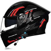 ZHTBATE Klapphelm Mit Bluetooth - ECE Zertifizierter Motorradhelm Mit Sonnenblende