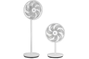 aeco AirX-Flow 100 Standventilator 2-in-1 Stand- & Tischventilator 3 Geschwindigkeitsstufen Höhenverstellbarer Oszillation 85° 55W Kraftvoller 7-Blatt Lüfter Ventilator Luftzirkulation