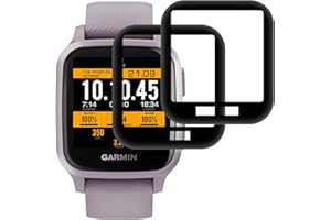 IQShield Panzer Schutz Glas für Garmin Venu Sq/Sq Music, HD Klar Panzer Schutzfolie, 3D Runde Kante Displayschutzfolie, Touch Sensitive, Blasenfrei, Anti-Kratzen Panzerfolie - 2 Stück