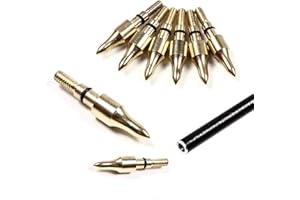 Huntingdoor 24 Pcs Archery Arrowheads Stainless Steel Arrow Tips 100 Grain Screw-in Arrow Head Replacement Metal Broadheads for DIY Bow and Arrow Hunting