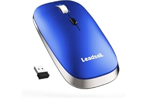 LEADSAIL Wireless Mouse, Silent Cordless 2.4G USB Slim Mouse Wireless Optical Ambidextrous Computer Mobile Mouse, 1600DPI with 3 Adjustable Levels for Windows 10/8/7/XP/Mac/Air/HP/Lenovo