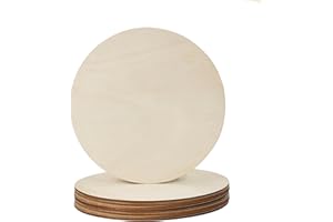 Disques en Bois Naturel HERZONE, Diamètre 20 cm, Épaisseur 3 mm, Lot de 10 pour Sous-Verres, Bricolage, Centres de Table de Mariage, Décoration de Noël, Artisanat, Étiquettes Cadeaux pour Enfants