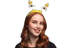 Boland 33013 - opaska do włosów pszczoła, żółto-czarna, tiara, pszczoła miodowa, ozdoba głowy, hommel, osa, kostium, karnawał, impreza tematyczna