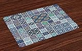 Material: algodón y lino, manteles individuales, juego de 6, tamaño: (45 cm x 30 cm). Todos los manteles individuales se cortan a mano y tal vez un error de 1 ~ 2 cm.