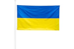 Bandera KliKil Ucrania 90x150cm - Tejido para exteriores 150x90cm resistente a la intemperie con 2 ojales de metal. Ukraine Flag Decoraciones de jardín