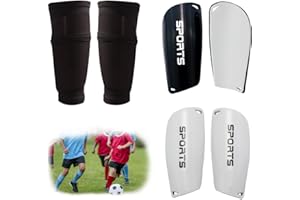 FIBOGOUP 2 paia di parastinchi da calcio, con maniche antiscivolo per bambini e uomini, ergonomicamente comodi da indossare, offrono una forte ammortizzazione e protezione